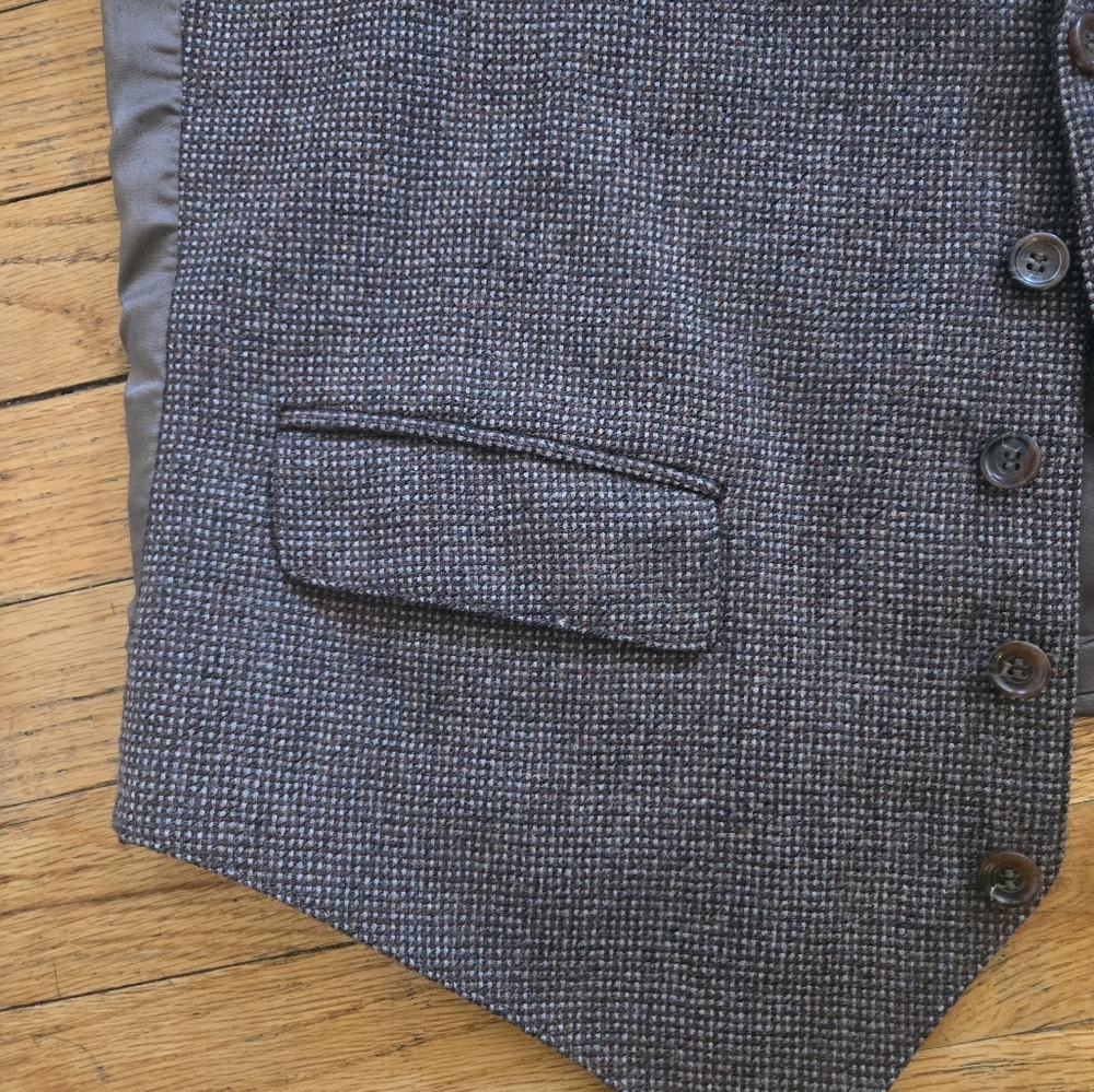 Vintage Mens Wool Vest Medium/large Brown - Picture 2 of 7